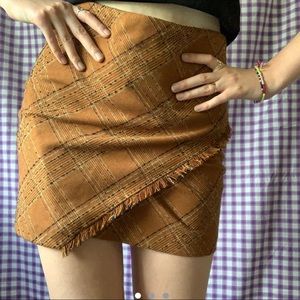 Free people plaid midi wrap skirt size 2 XS